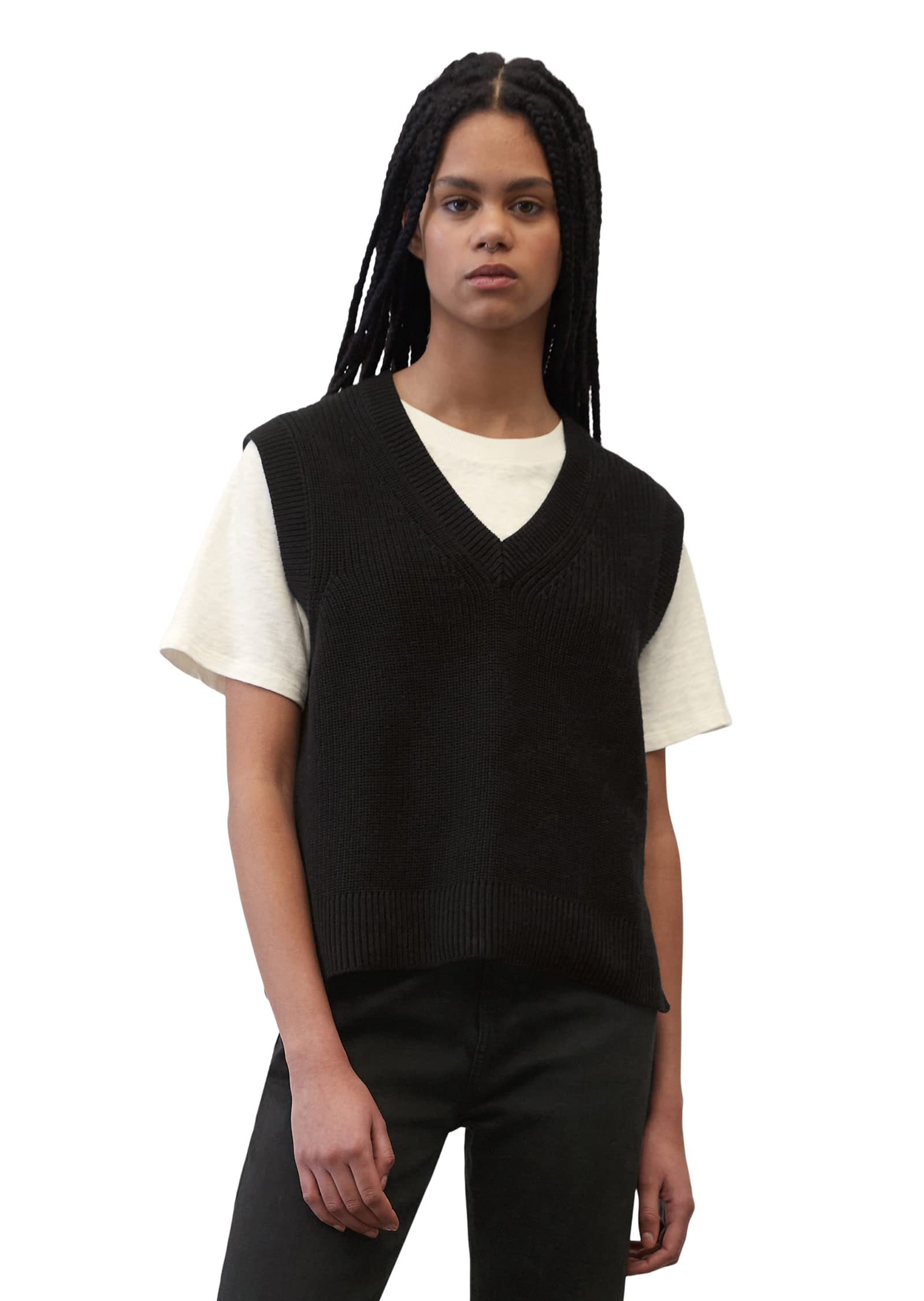 Marc O'Polo Denim Damen Pullunder aus Bio-Baumwolle ärmellos