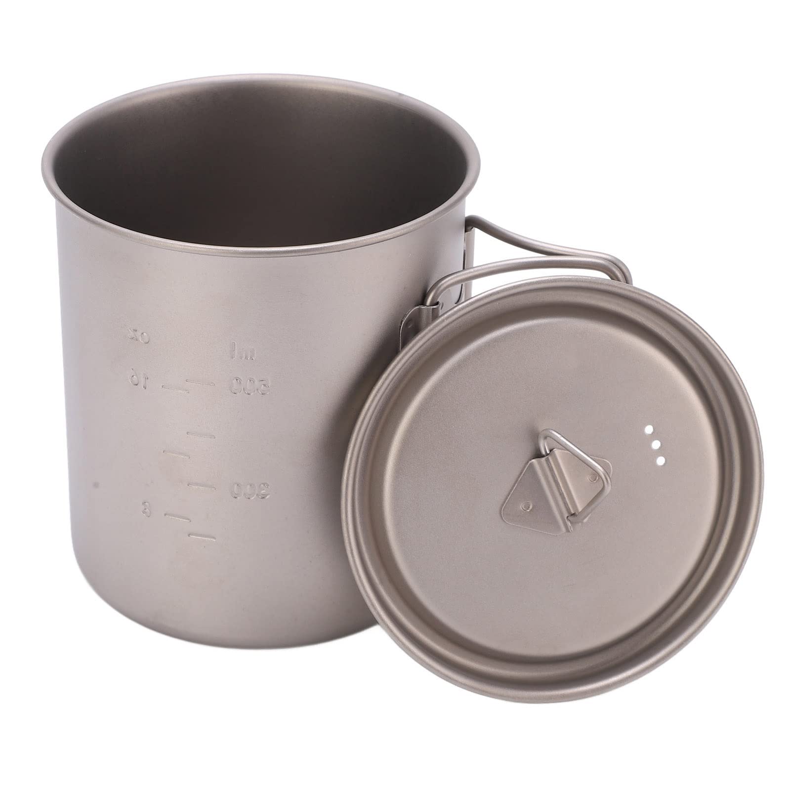 Tasse D'eau D'extérieur en Titane de 750ml, avec Poignée Pliante, Tasse de Camping Légère et Portable pour les Activités de Plein Air