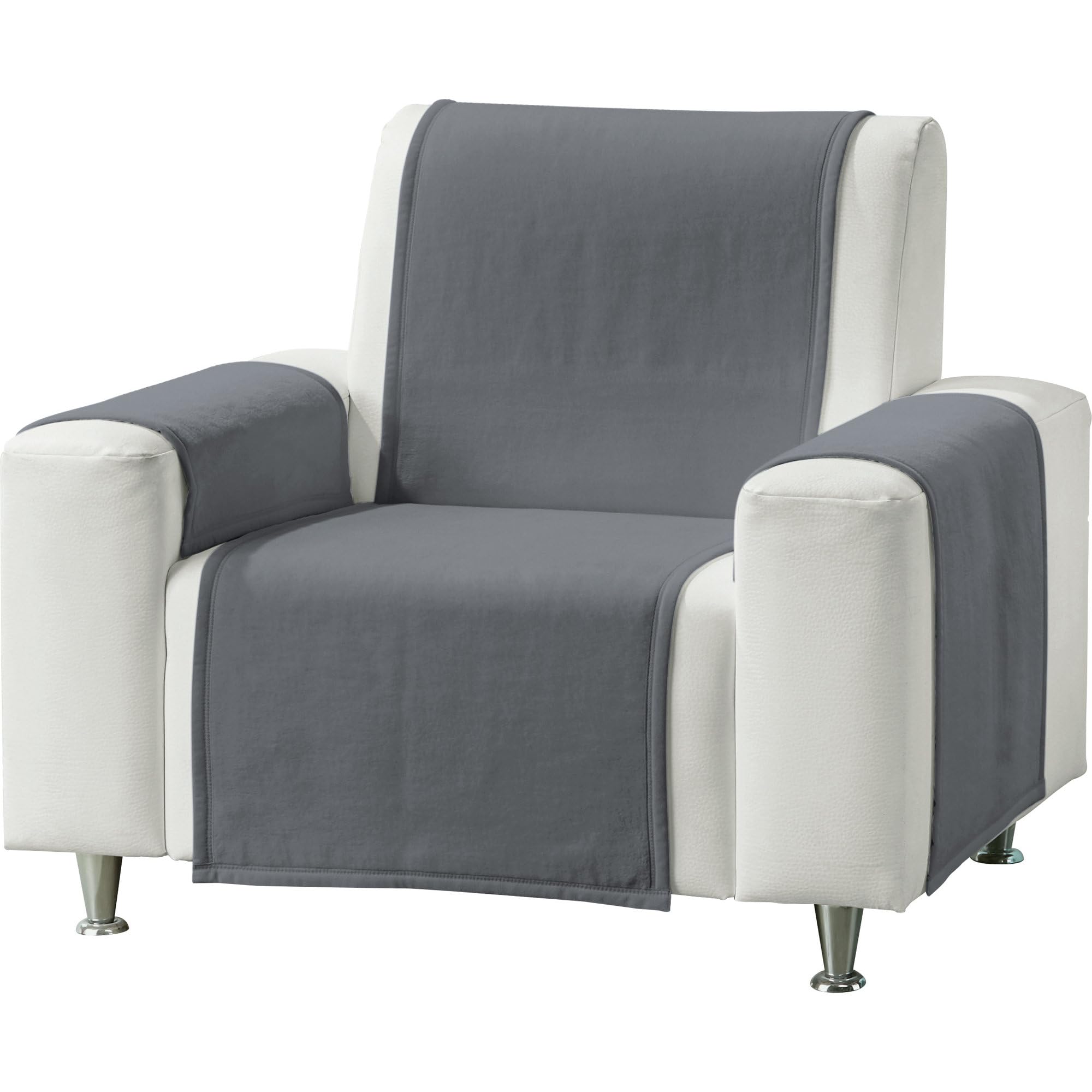 Erwin Müller Sesselschoner, Sofaläufer, Sofaschoner 3-TLG. dunkelgrau Größe 50x200 cm - strapazierstark, weich, temparaturausgleichend (weitere Farben)