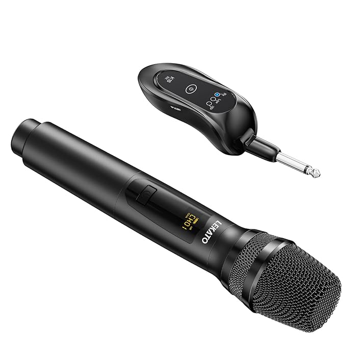 Buy LEKATO Wireless Microphone, UHF Metal Dynamic Handheld Dynamic Mic Rechargeable Wireless