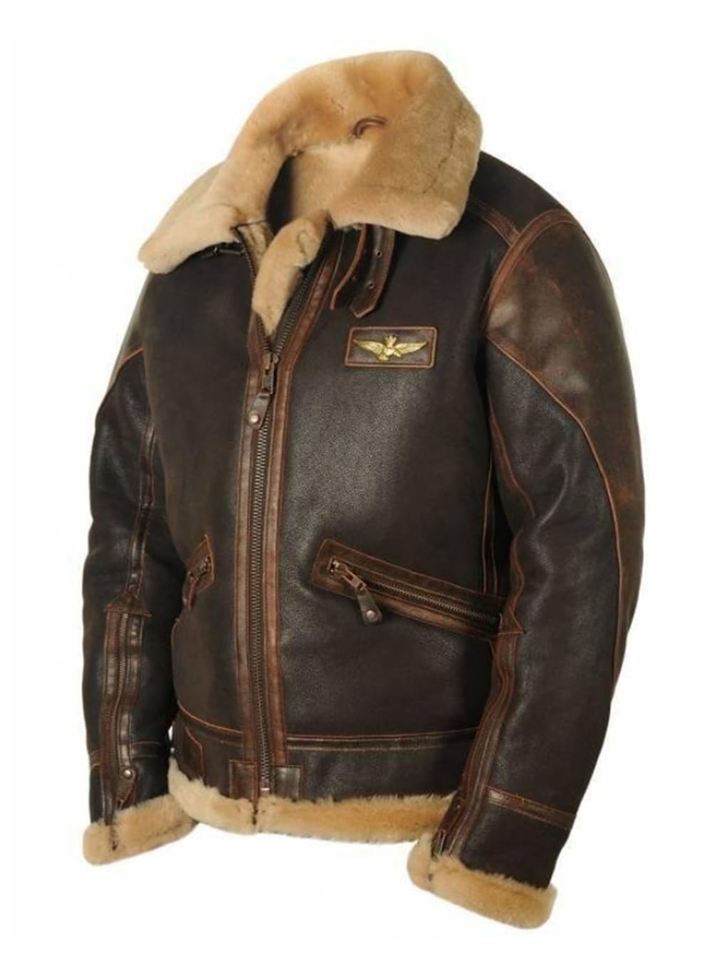SUCADA Kältejacke Herren Winter Plus Samtverdickung Fleecejacke Herren Slim Fit Retro Kunstlederjacke Herren Outdoor Casual Warm Langarm Jacke Herren