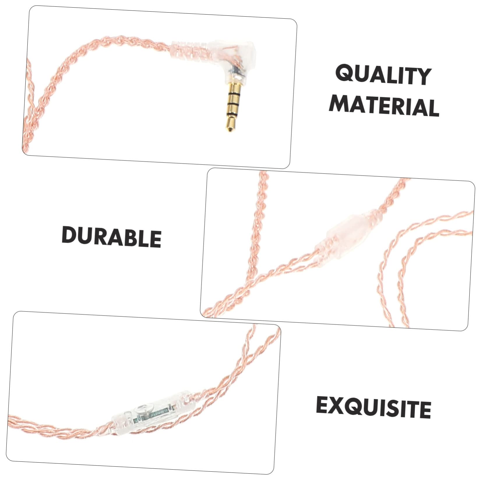 PartyKindom 5st -steckkabel Steuerkabel Für Kopfhörer Kopfhörer-zubehör Headset-kabel anschlusskabel Headset Modekabel -audiokabel Mit Weizen Metall Gebogene Einführung