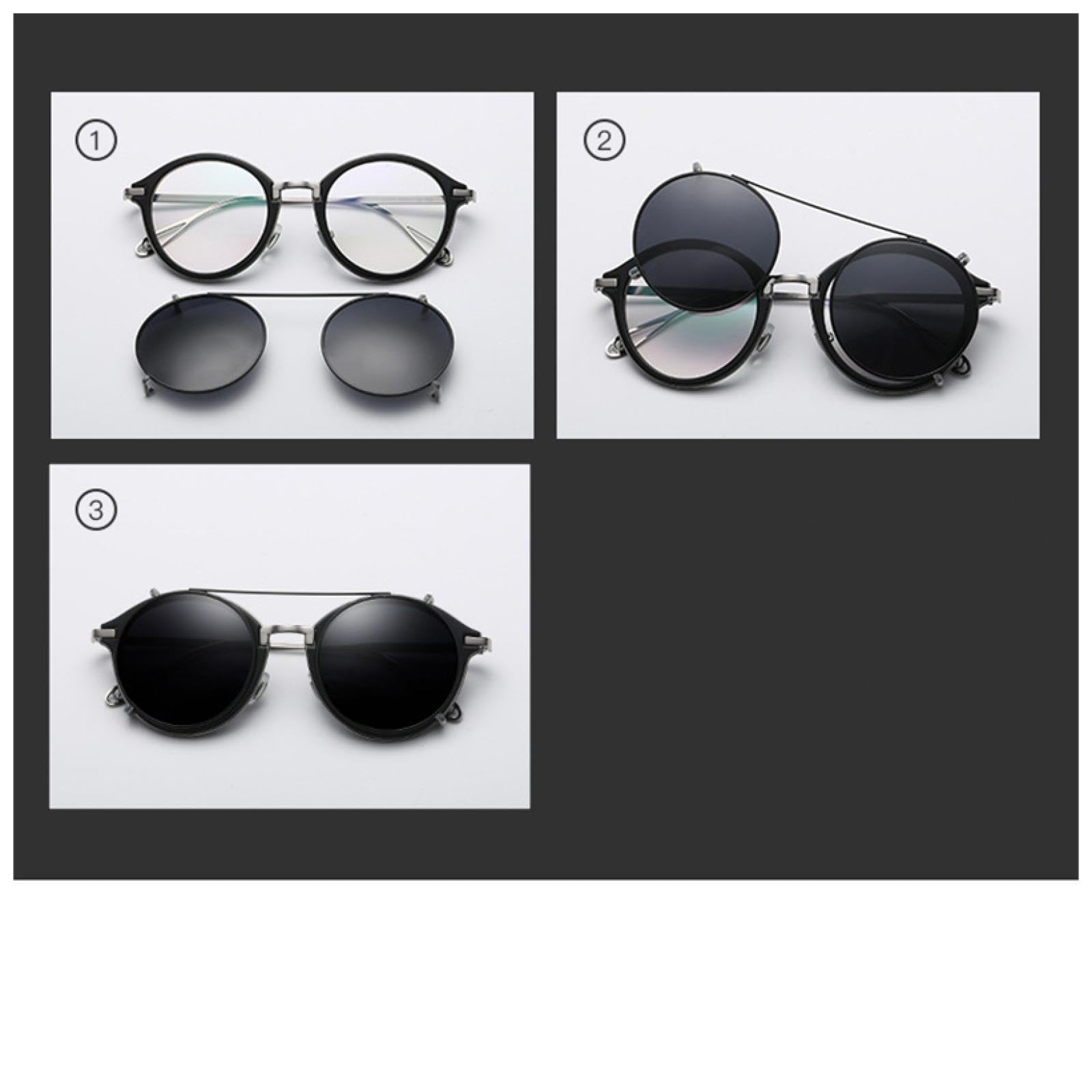 Gafas de sol con protección UV400 | Lentes redondas Steampunk de doble capa extraíbles | Para mujeres, hombres, deportes al aire libre y conducción