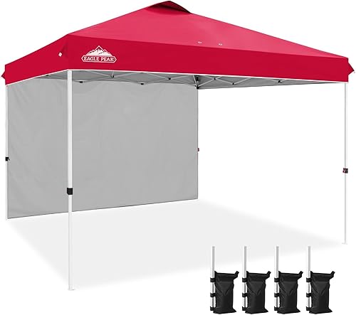 Miniatura 11 de EAGLE PEAK - Tienda de campaña desplegable con toldo, 1 pared lateral, fácil de montar, tienda para eventos, protección solar para exteriores, bolsa