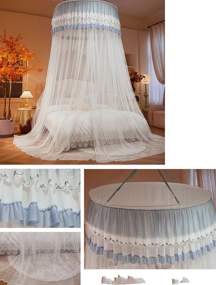 Baldaquin rond de lit en tissu et maille premium pour adulte - 4