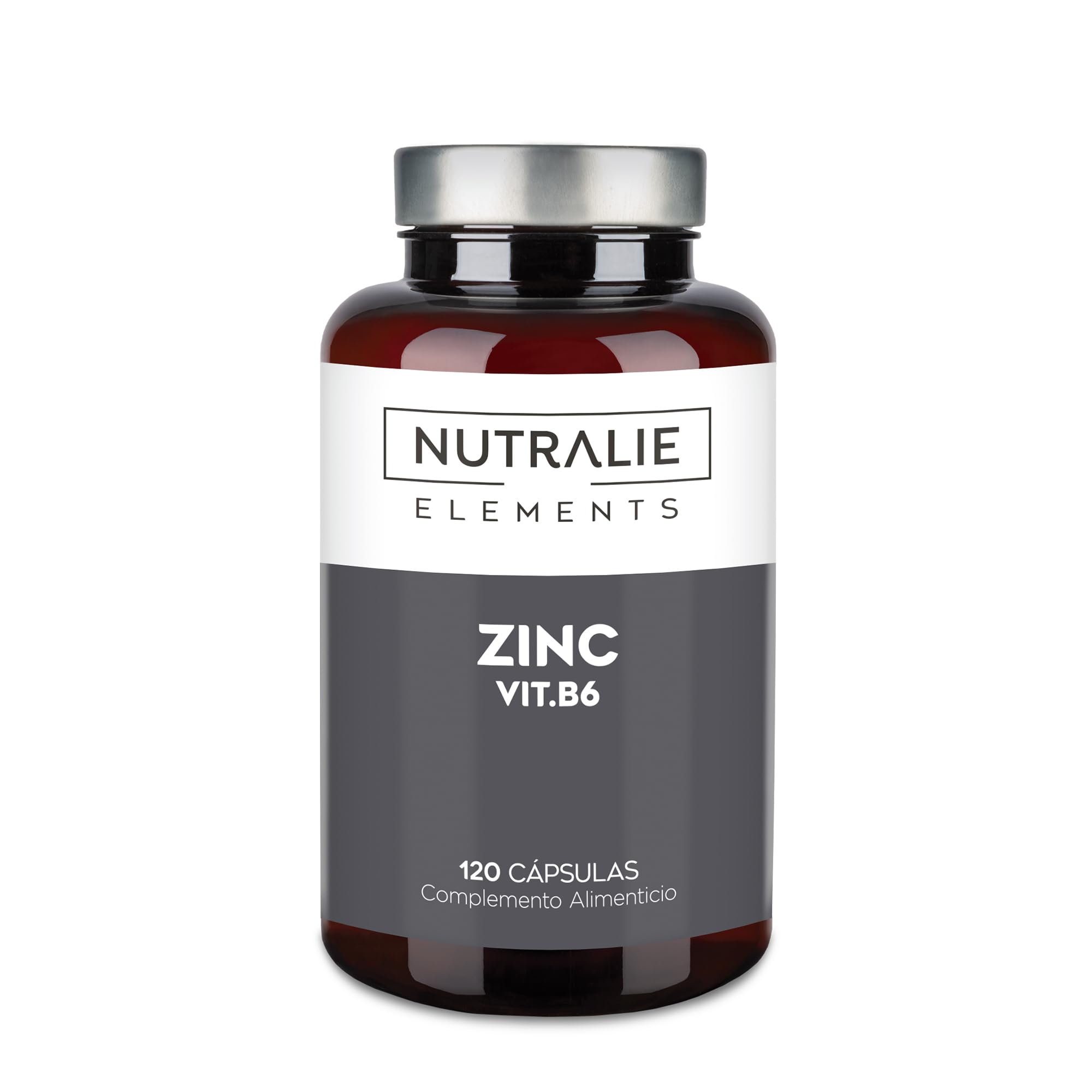 Zinc 15 mg con vitamina B6 añadida, 120 cápsulas veganas para 4 meses