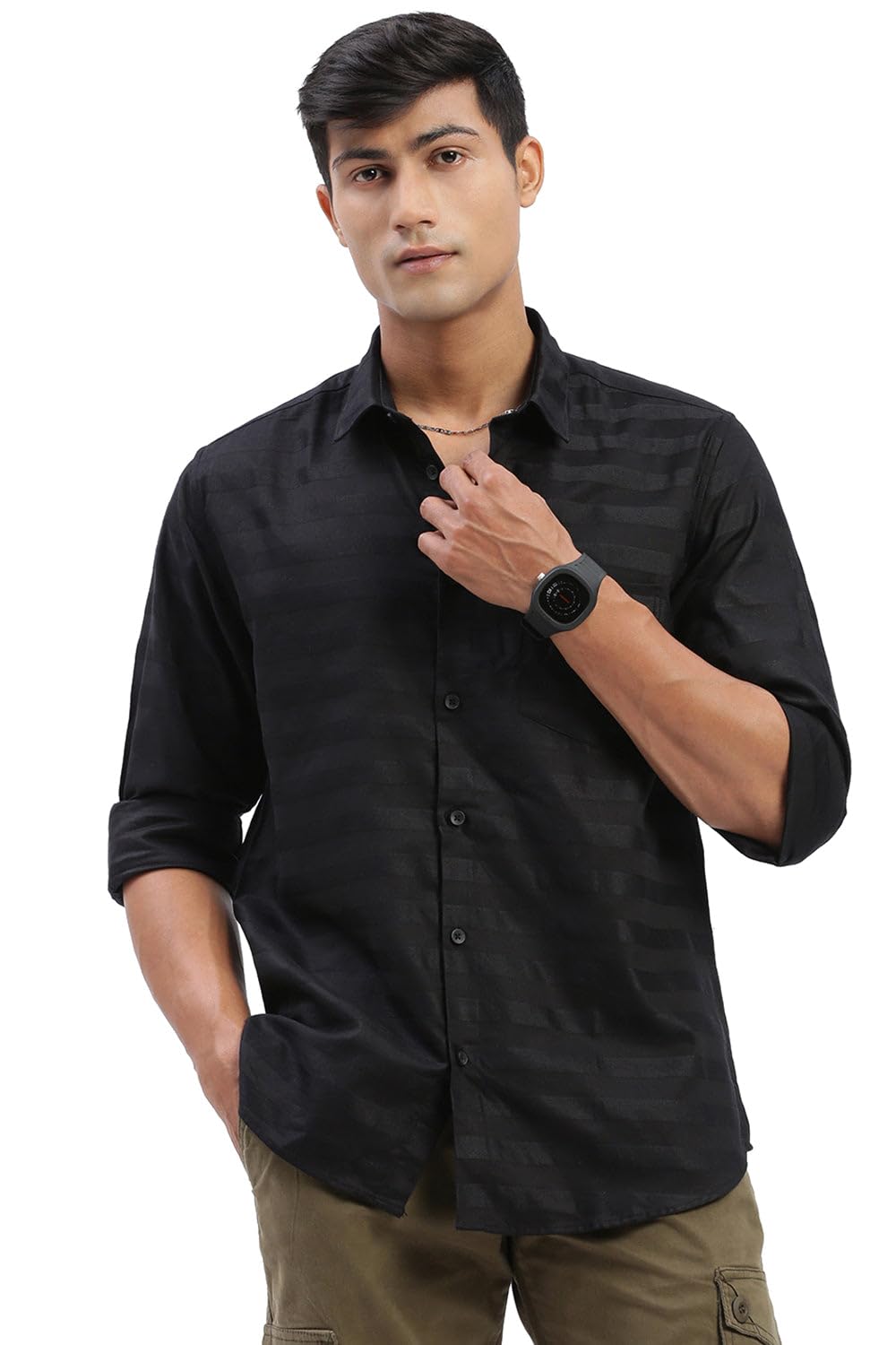 Men Solid Casual Shirt | Spread Collar Full Sleeves Cotton Shirt for Mens | Slim Fit Regular Length Shirt for Men's-image-13