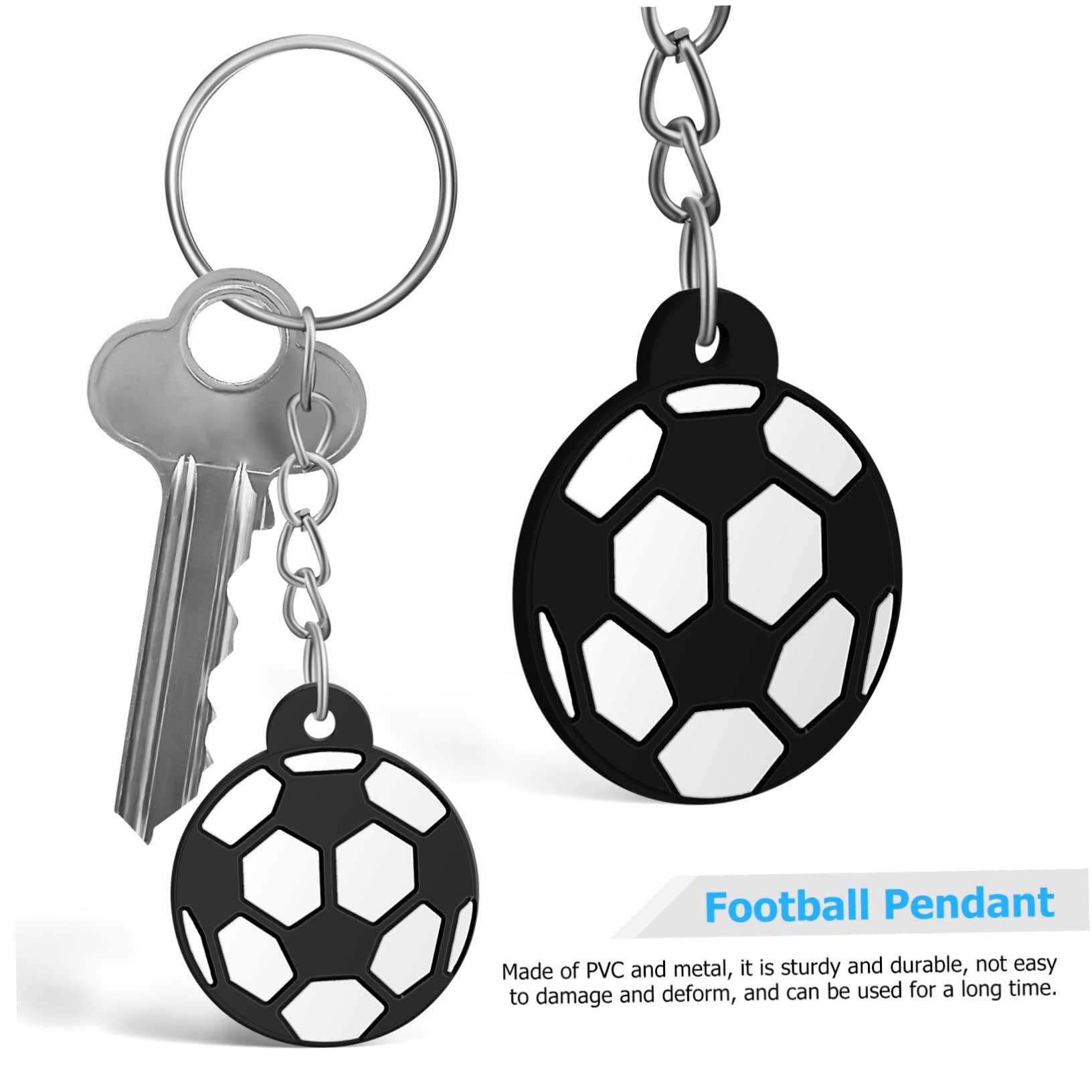 Abaodam 5 Sätze Teiliges Fußball Schlüsselanhänger Mit Pvc Soft Schlüsselringen Kreative Fußball Anhänger Für Rucksäcke Taschen Und Partygeschenke Leichte Sport Deko Für 24 Stück * 5