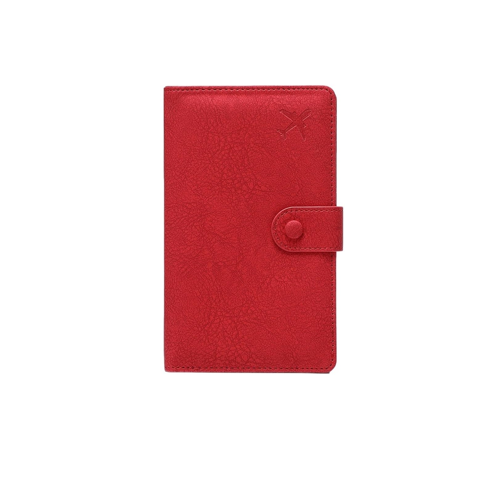 Genérico Funda Protectora portátil con Soporte de Viaje for Billetera y Pasaporte(Red)