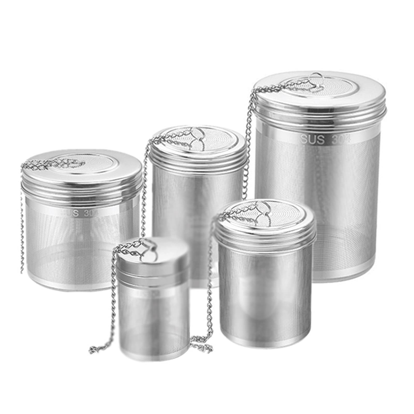 Colador de té creativo de acero inoxidable 304, colador de té de hojas, especias, tetera de hierbas, filtro de malla reutilizable, accesorios de cocina para el hogar (L)