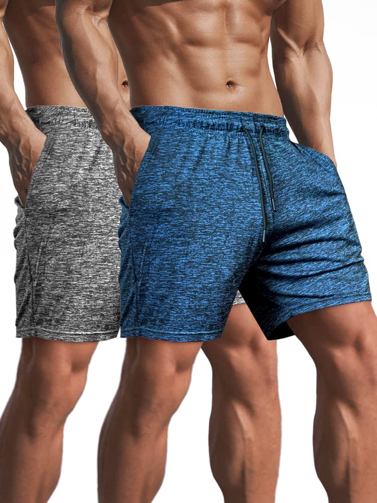Lehmanlin Pantalon Corto Hombre Deporte,Culturista, Secado Rápido, con Bolsillo, 5 Pulgadas
