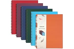 EOOUT Spiral Notebooks, 8.5"x11", Hardcover, Assorted Jewel Tone Colors, Work or Gift-worthy, Set of 6
