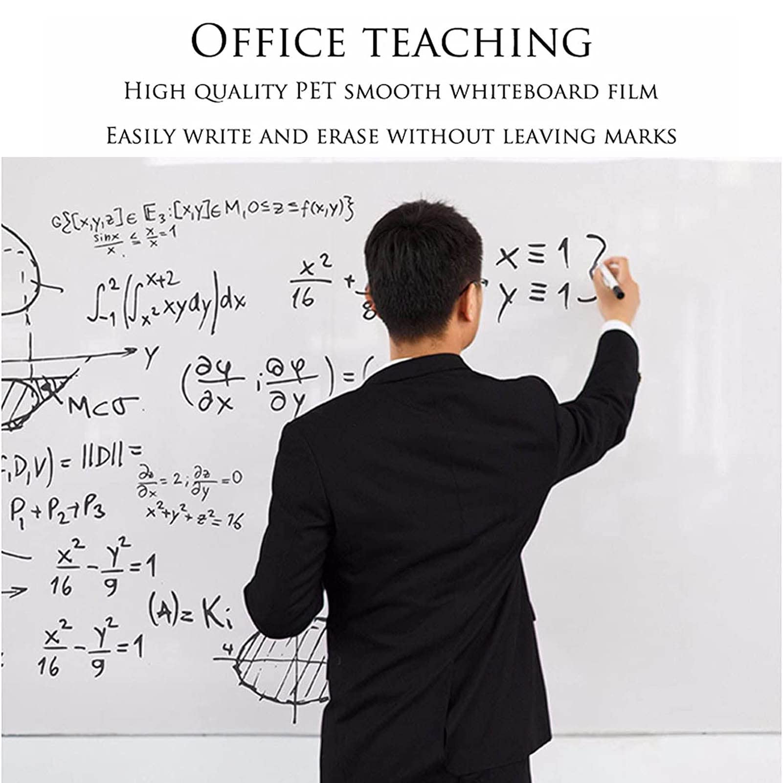 Self Adhesive Magnetic Dry Erase Whiteboard Sticker for Smooth Surfaces, Multiple Sizes(120x350cm)