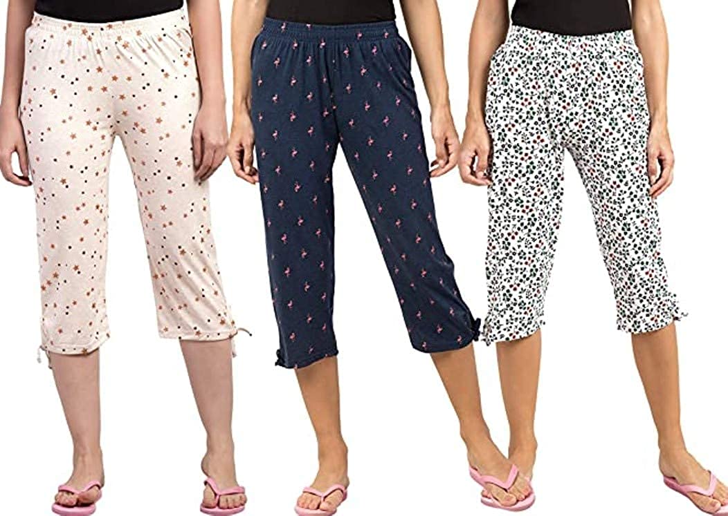 RAGINI Women’s Cotton All Over Print Nightwear Capris – Pack of 3 | Buy Online RAGINI Women’s Cotton All Over Print Nightwear Capris – Pack of 3 | Buy Online