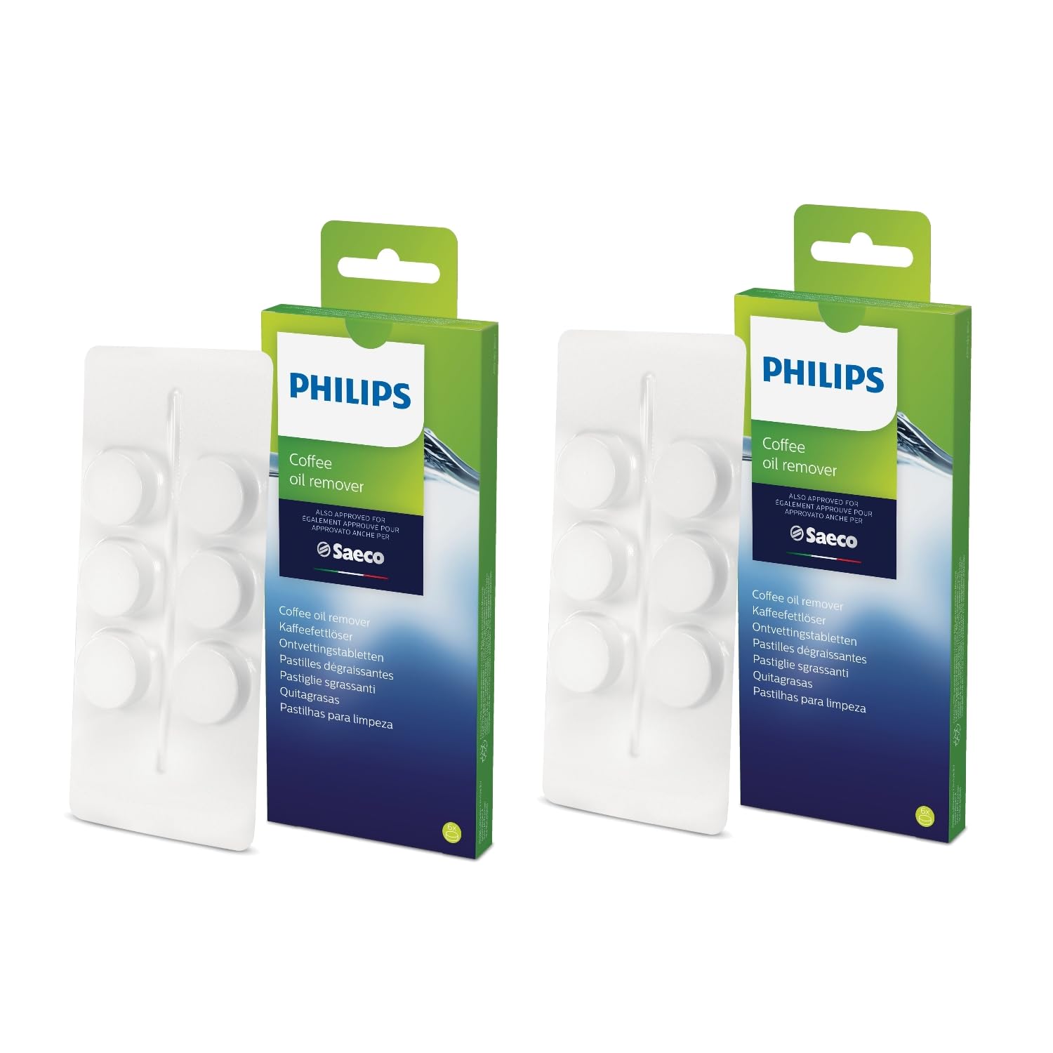 ZZ-Clan - Set de cuidado grande para Philips Saeco - 500 ml descalcificador CA6700, 12 desengrasantes de café CA6704, 6 limpiadores circulatorios de leche CA67053, 3 filtros de agua de repuesto para