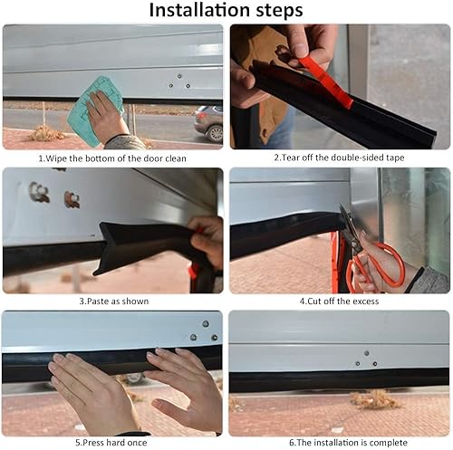 Miniatura 9 de Sello universal para puerta de garaje, tira de sello de goma de repuesto para puerta de garaje, resistente a la intemperie, burlete con clavos (33