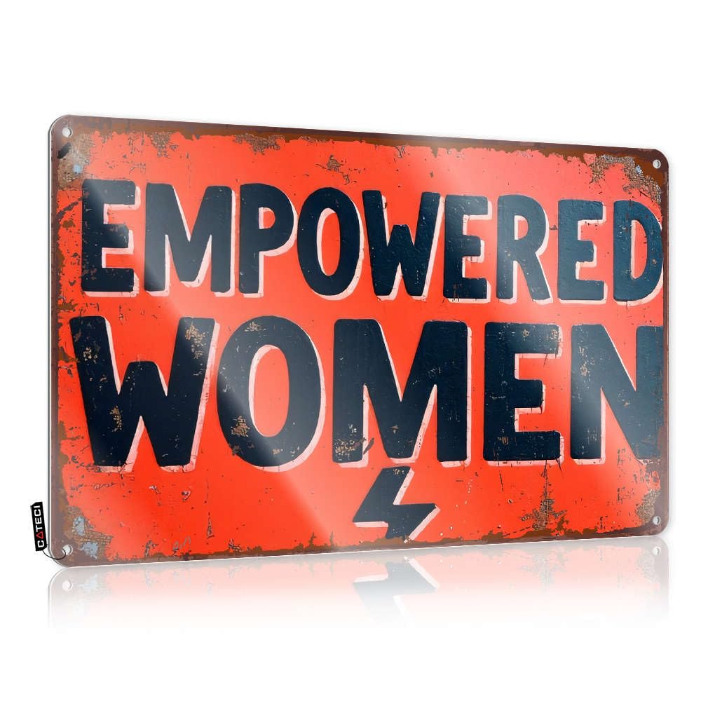 Fzfn Women's Colour Love Sarcastic Plaques - Empowered = Empowered Society. Rustic Wall Art Custom Easy Hang For Yard(30X40cm)