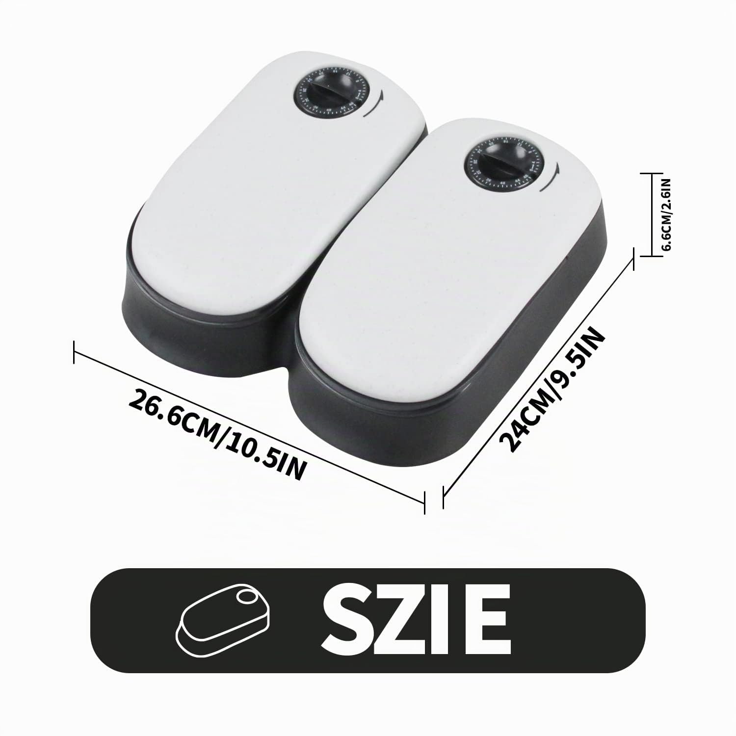 PAWISE, Distributore automatico di cibo per animali domestici, per cani e gatti, dispenser per 2 pasti, ciotola con timer