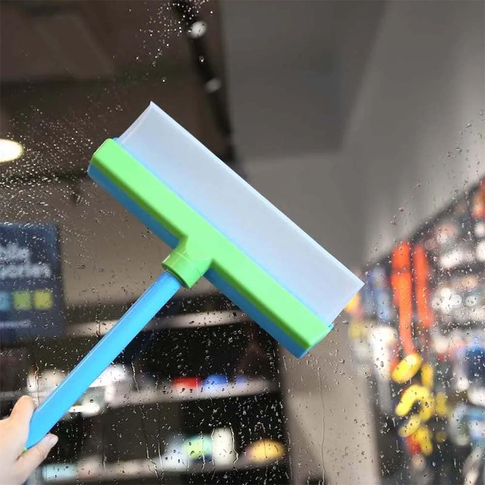 Aquaswipe Window Squeegee, Recyclable Silicone Window Squeegee Kit, Window Cleaning Squeegee Kit, 3-in-1 Window Cleaning Scraper, Cleaner for Shower Glass Mirror Door Car (Green)