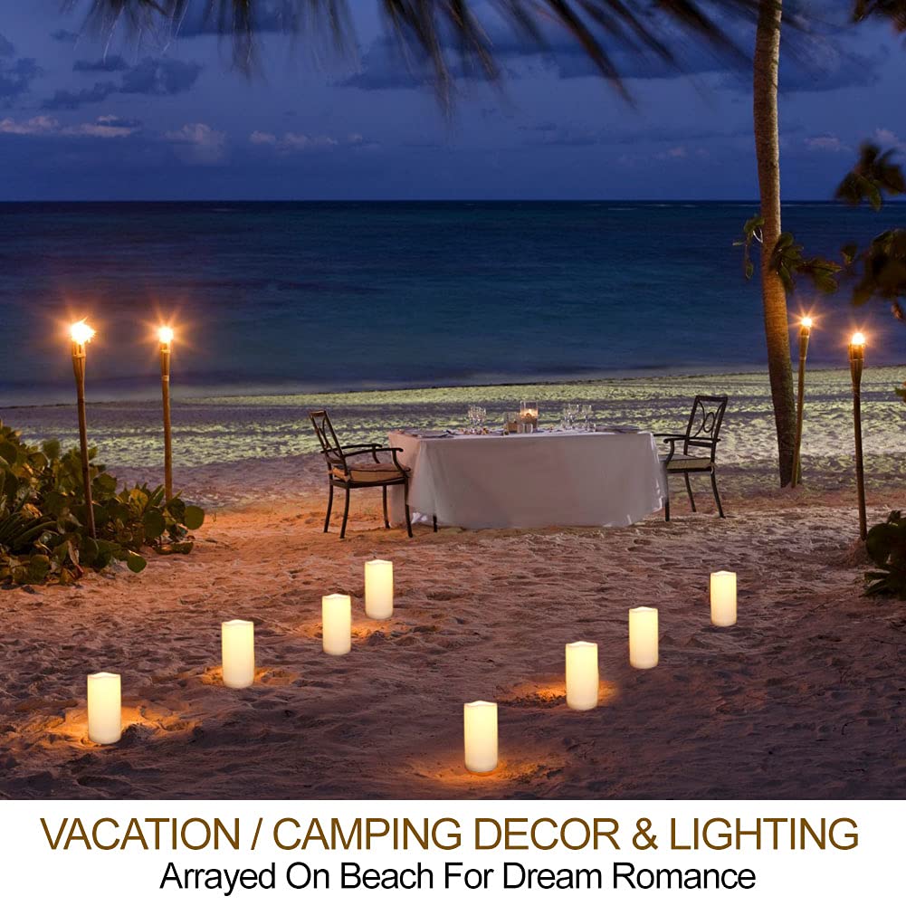 Lot De 4 Bougies LED Blanches D'extérieur 3 X 6 – Non Parfumées