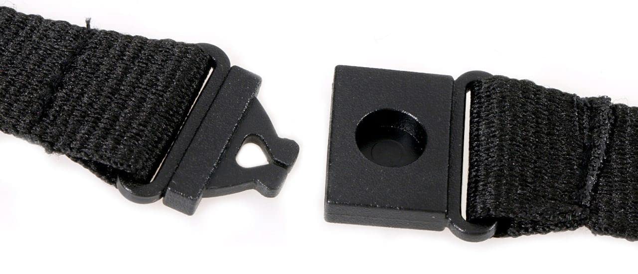 Opus 2 smycz tekstylna 20 mm z paskiem na szyję i metalowym klipsem do uchwytu na identyfikator, 10 sztuk, 121275, czarna
