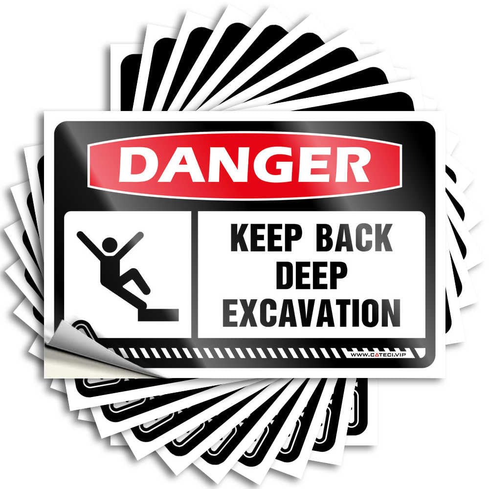 Fzfn Men's Colour Desk Decor For Bumper Bumper | Danger Keep Back Deep Excavation Autumn Durable Vinyl Sticker Easy Apply For Outside(12X18cm)