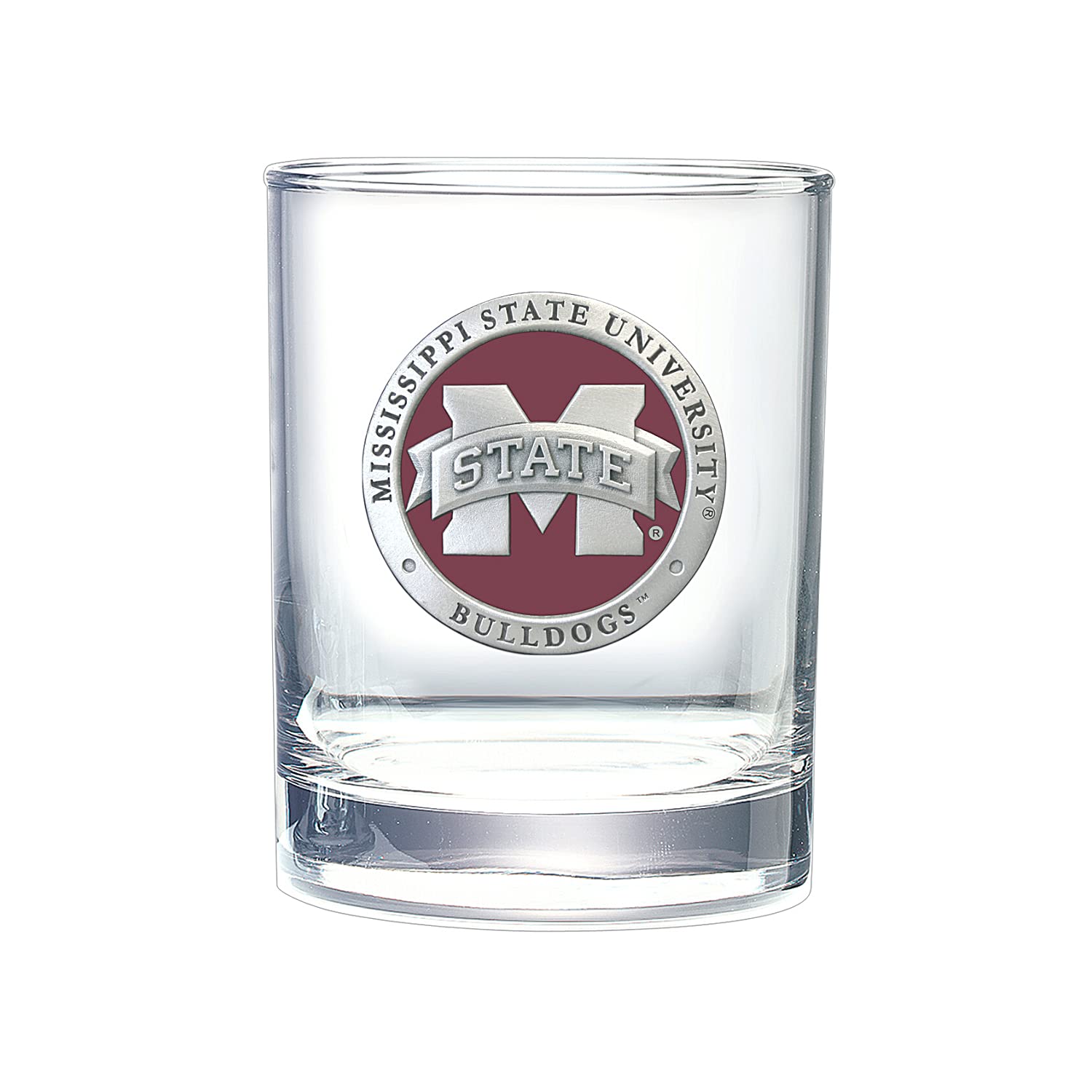 Heritage Pewter Mississippi State University Bulldogs Double Old Fashion | Double Rocks Glass 14 OZ for Liquor | Expertly Crafted Pewter Glass