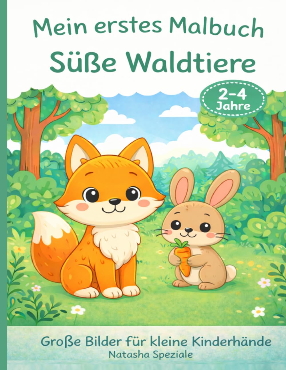 Mein erstes Malbuch: Süße Waldtiere: Große, einfache Ausmalbilder für Kinder von 2–4 Jahren – Fördert Kreativität, Feinmotorik & Konzentration