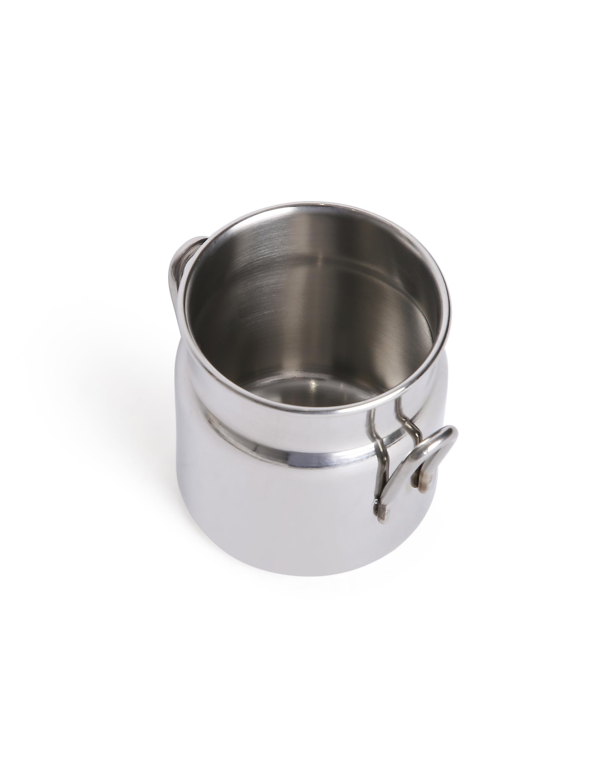 KMW Stainless Steel Mini Milk Cans- 90ml Capacity, Set of 2 I Compact & Convenient for Small Servings Size: 4.5 x 5 CM 2