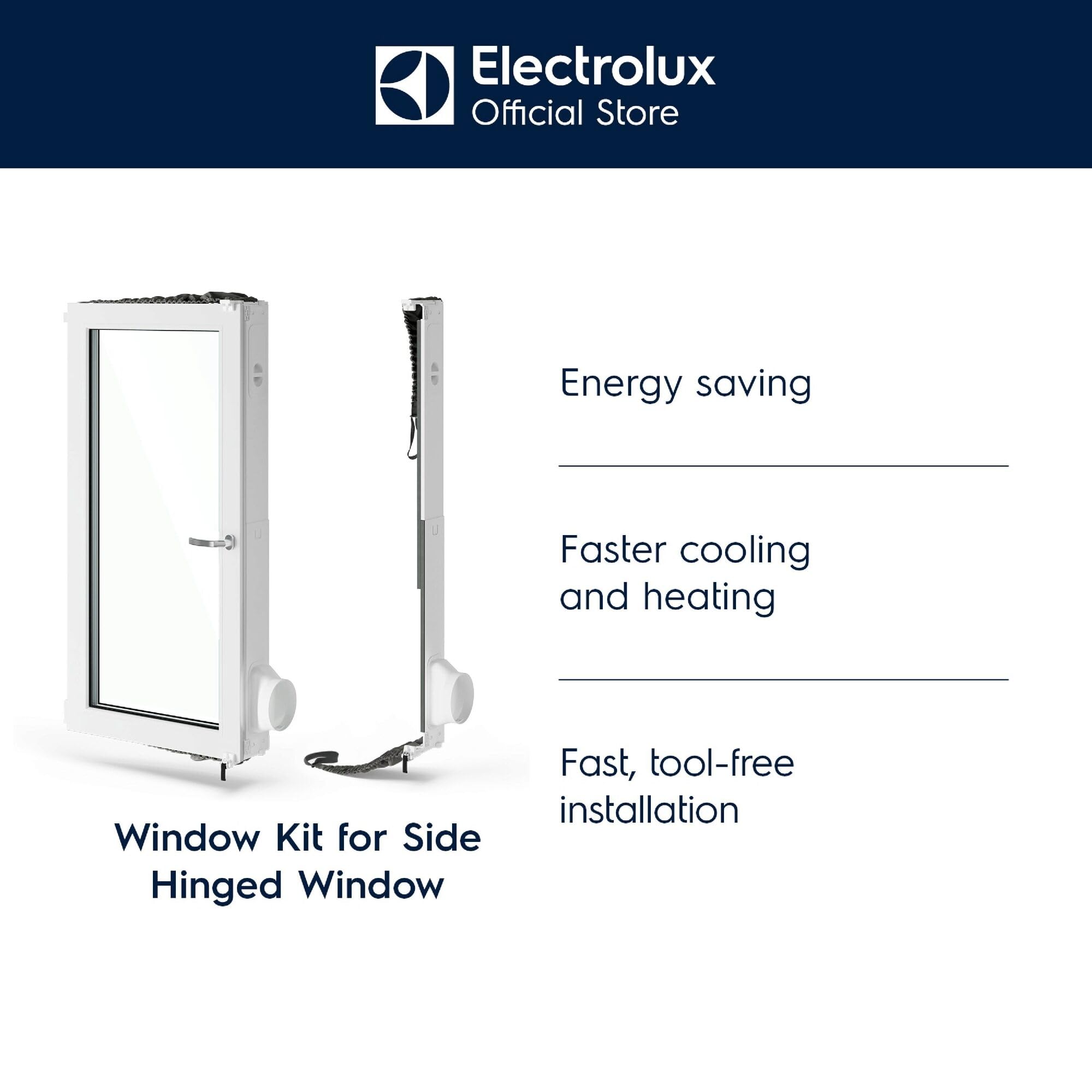 Electrolux EWKIT5 – Kit Finestra per Condizionatori Portatili, Finestre a Scorrimento Laterale, Compatibile con Tubo Diametro 15 cm, Installazione Senza Utensili, Isolamento Ottimizzato