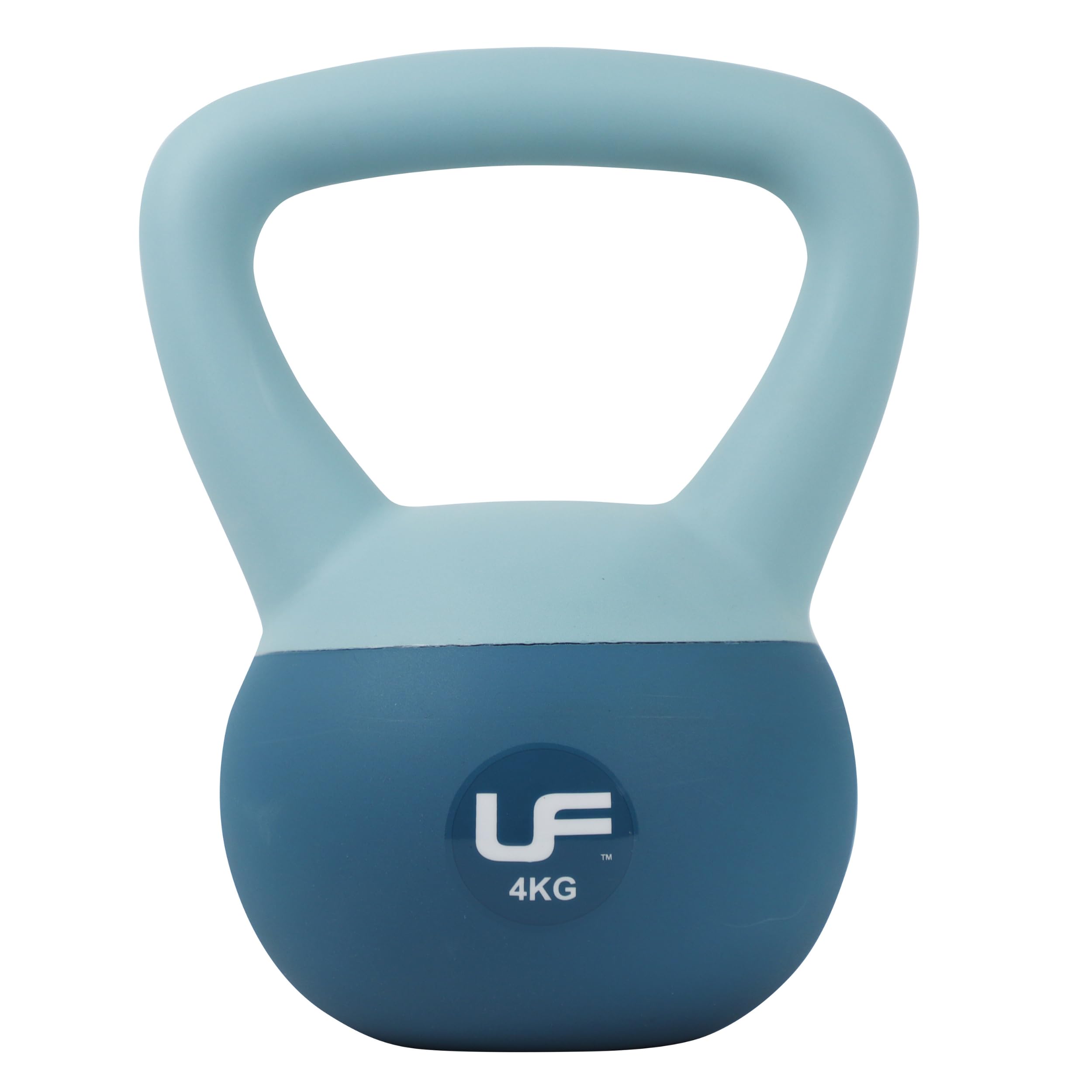 Urban Fitness Dual Soft Kettlebell, Soft-touch Base for Floor Protection, Comfortable Grip Design for Strength Sraining and Home Workouts, Durable Shell, 4kg, Blue