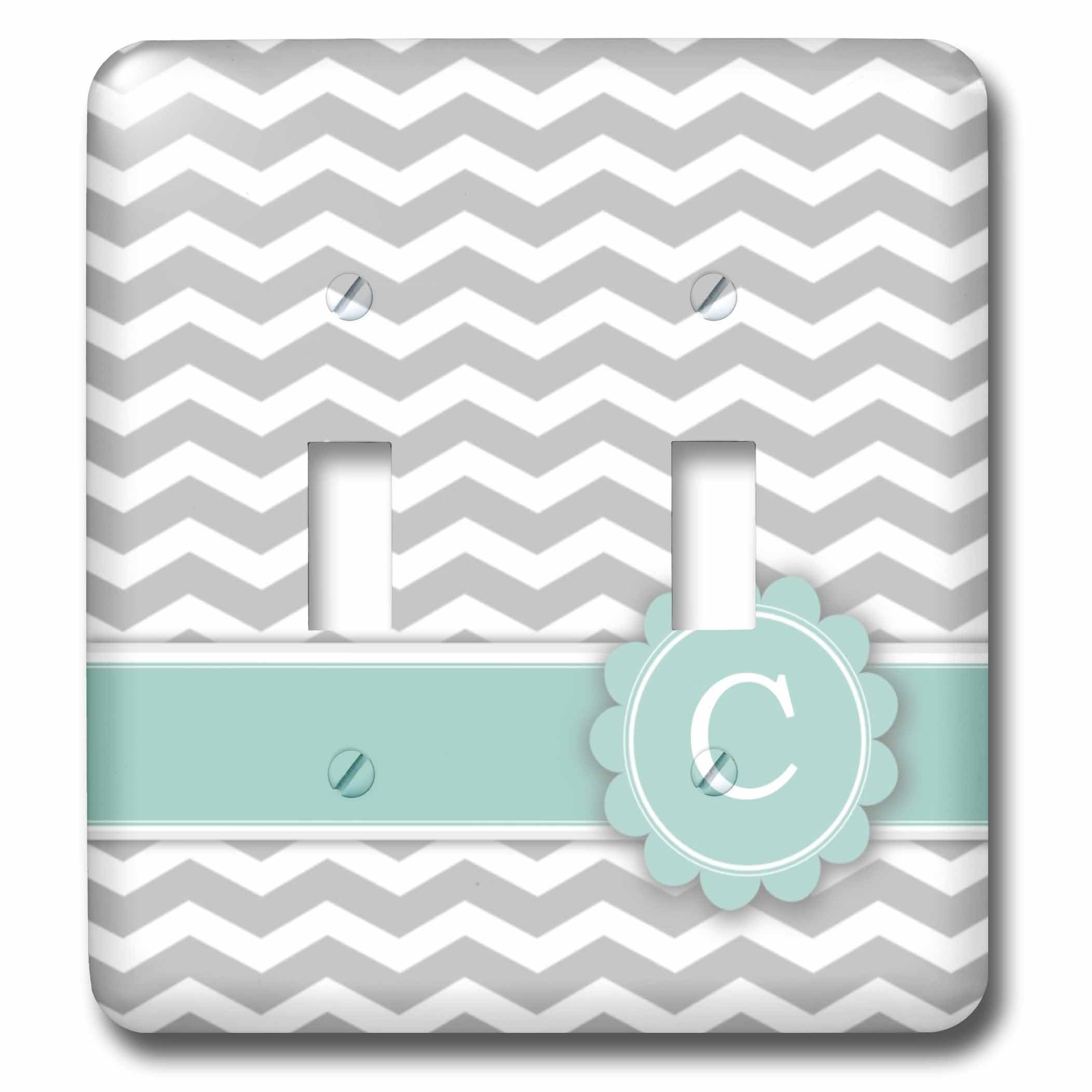 Interrupteur double bascule 3dRose lsp_154222_2 design chevron et lettre C