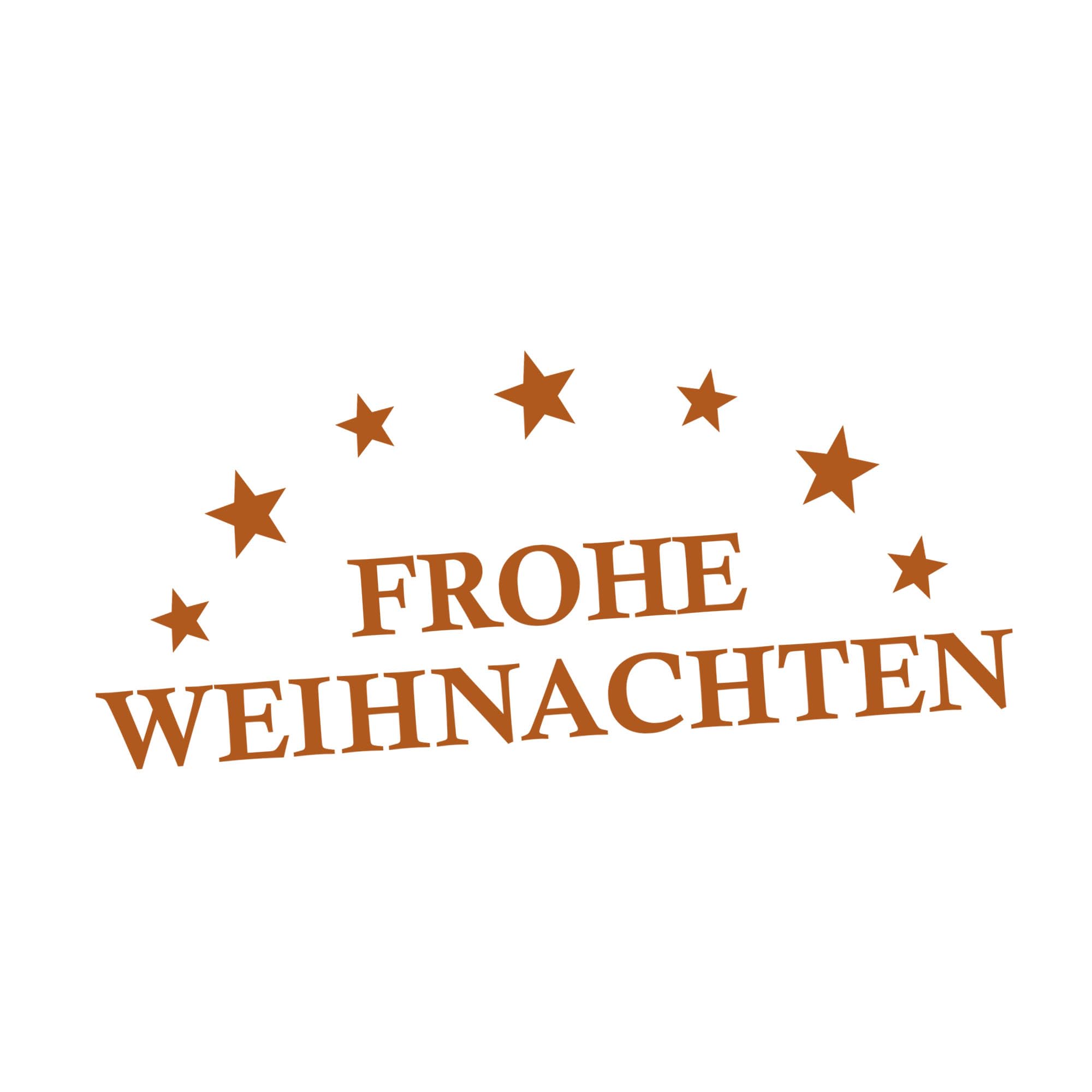 Indigos UG Schaufenster Aufkleber Frohe Weihnachten - Haselnussbraun - 120 cm - Fensterfolie Sticker erstellen - Geschäft, Einzelhandel - individuelle Beschriftung