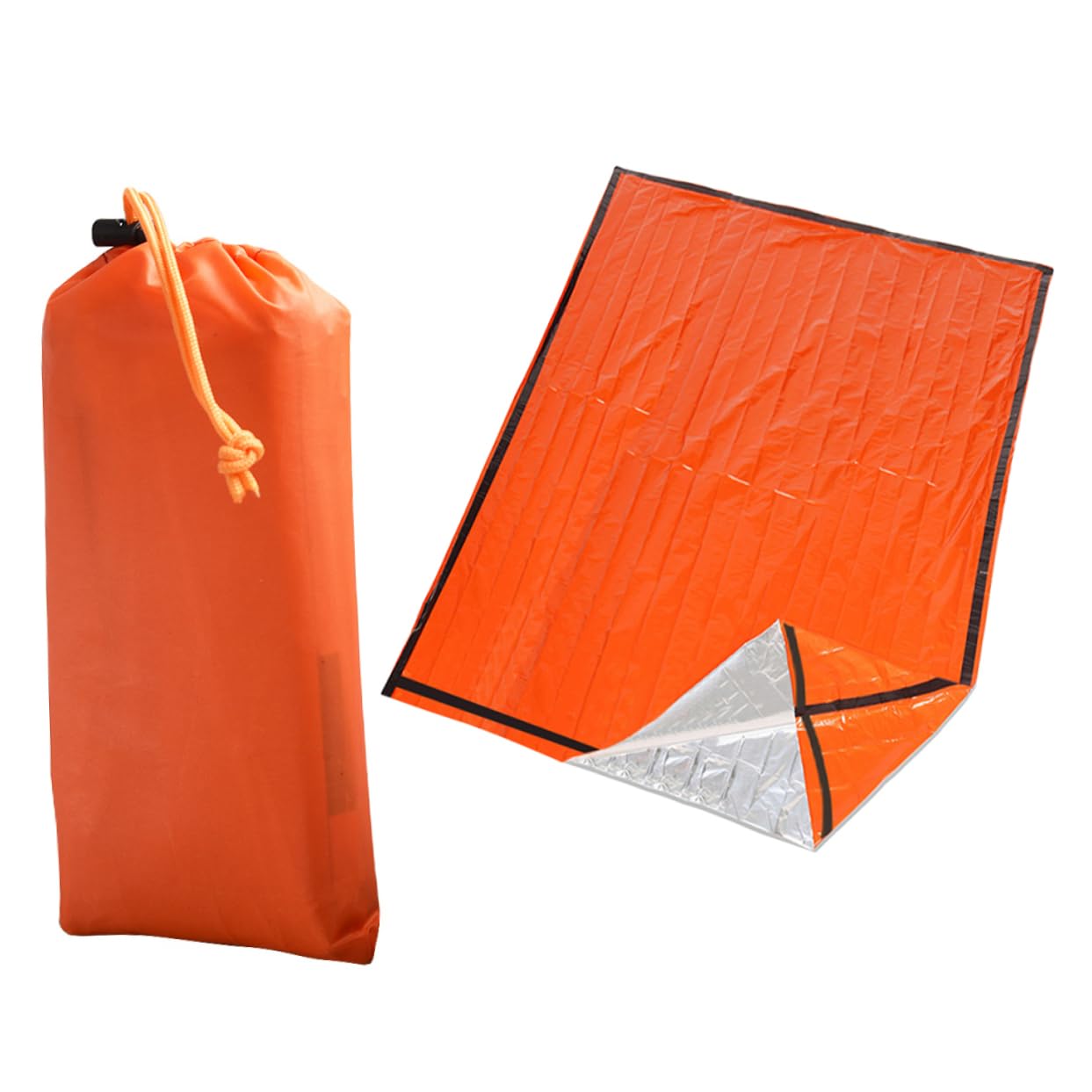 Happyyami Outdoor Thermal Emergency Survival Lightweight Insulated for Camping Autumn Winter Adventures Portable Orange Design for Quick Access