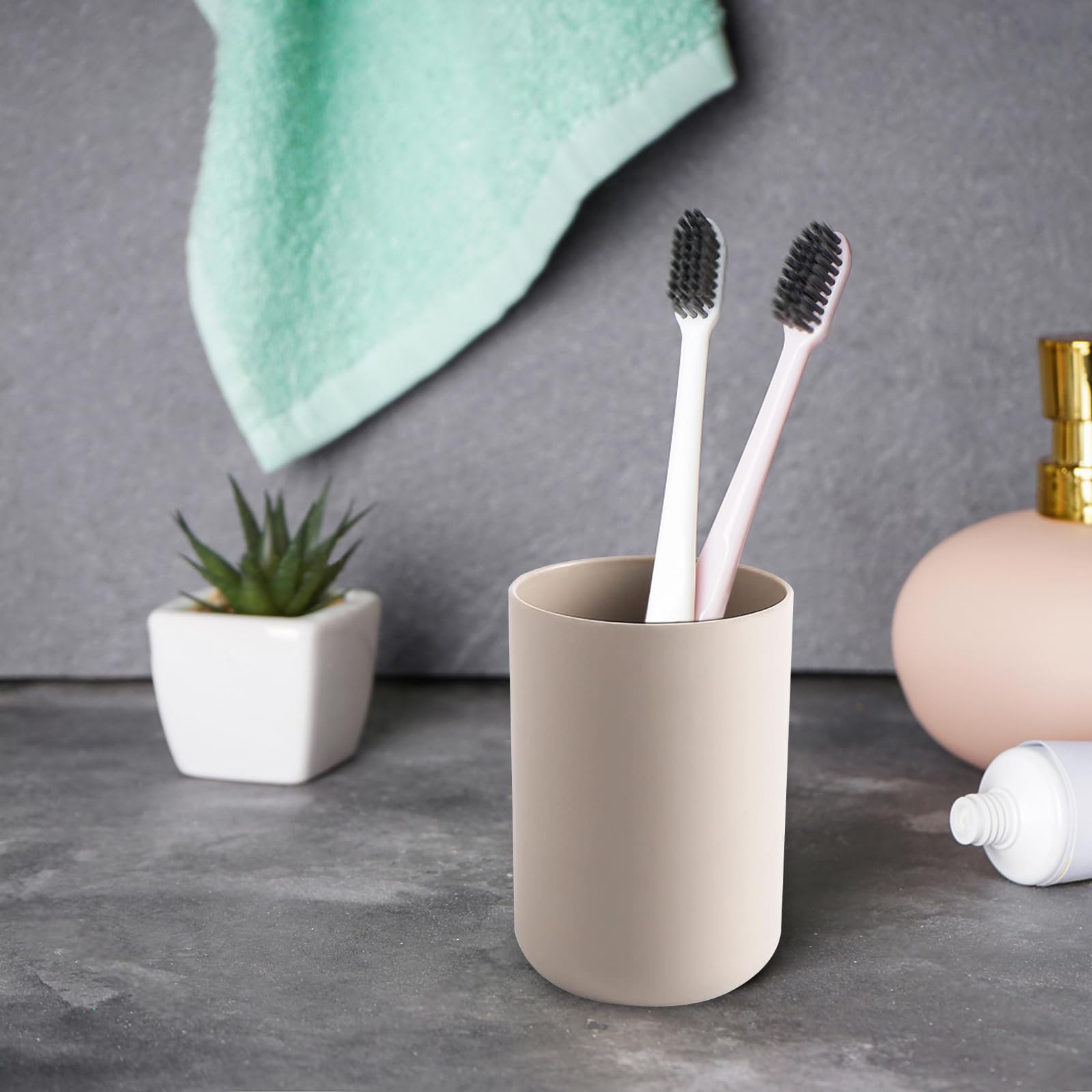 Porta spazzolino Bicchiere Porta spazzolini Ceramica Bagno Grigio Gedy