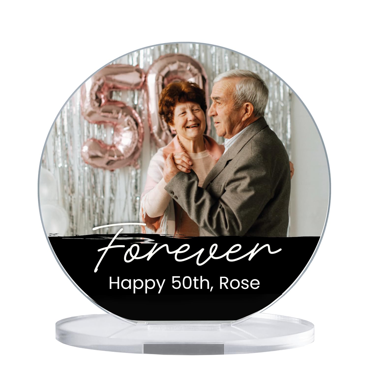 Primary Teaching Services Ltd Full Color 1 Personalised Upload Your Image Photo Full Colour Circular Christmas Mothers Day Valentines Anniversary Picture Acrylic Plaque & Stand Ornament Gift Present 100Mm Primary Teaching Services