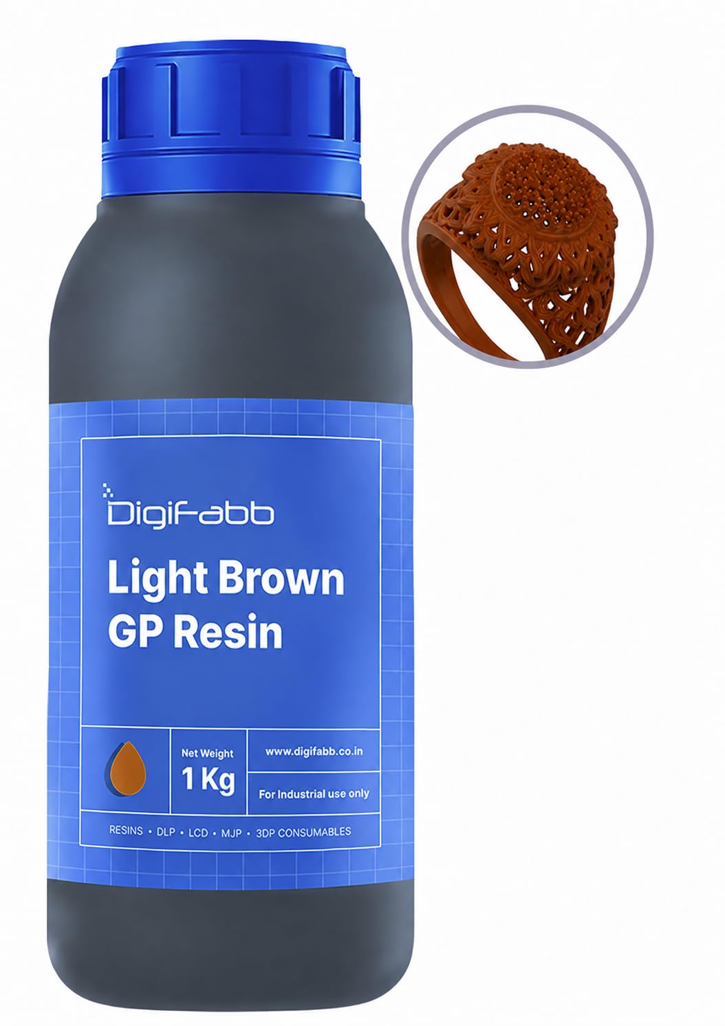 Light Brown GP Resin for LCD/DLP 3D Printers | Non-Castable UV Resin | High Accuracy & Smooth Surface Finish-image-9