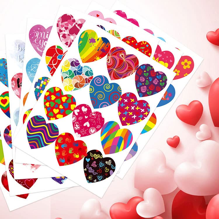 500 adesivi per San Valentino, a forma di cuore, per biglietti di San Valentino, lettere e buste, etichette autoadesive