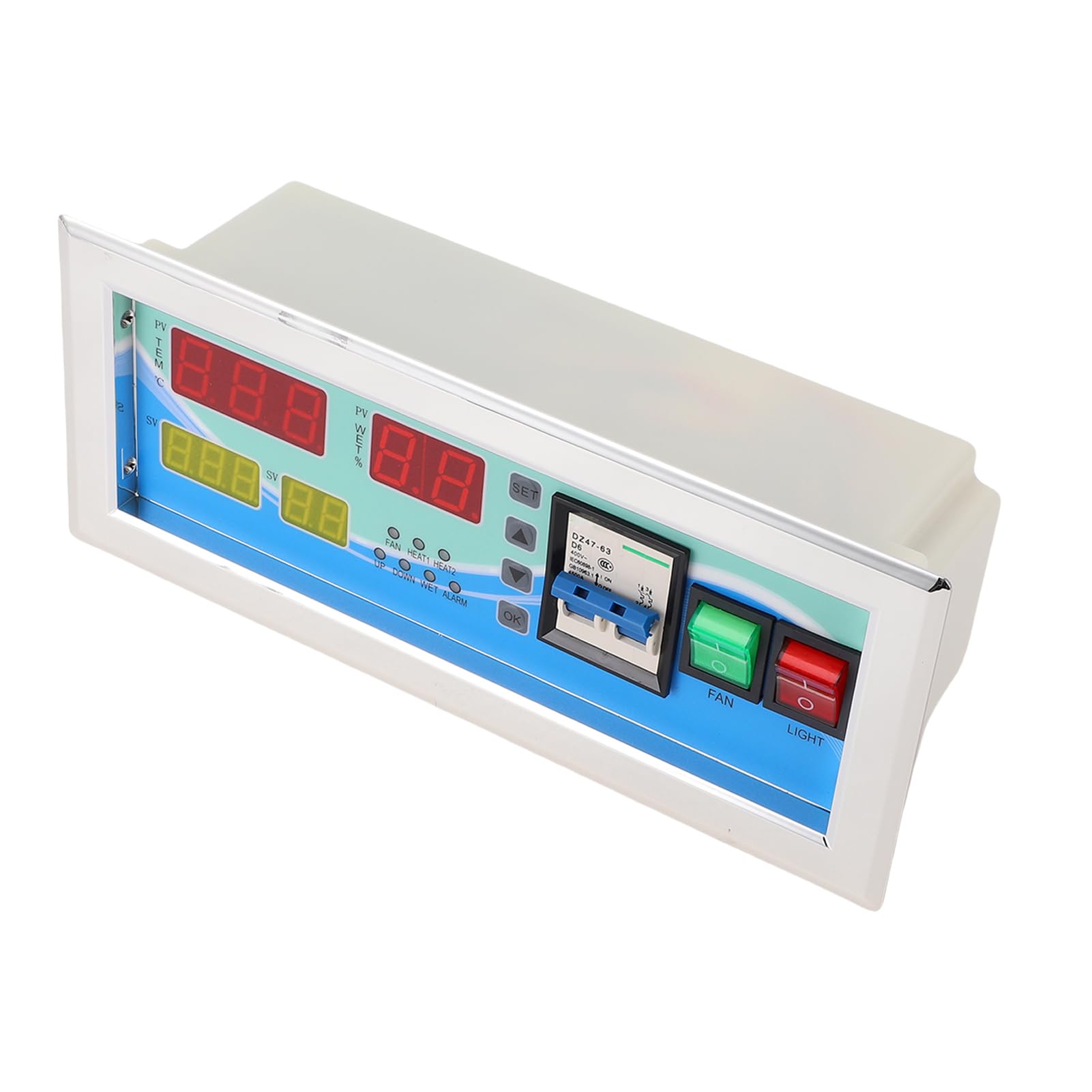 Jeffergarden Digitales Thermostat-Hygrometer für Eierbrutkasten ABS-Material Großer Bildschirm Automatische Temperatur- und Luftfeuchtigkeitsregelung für Geflügelzucht