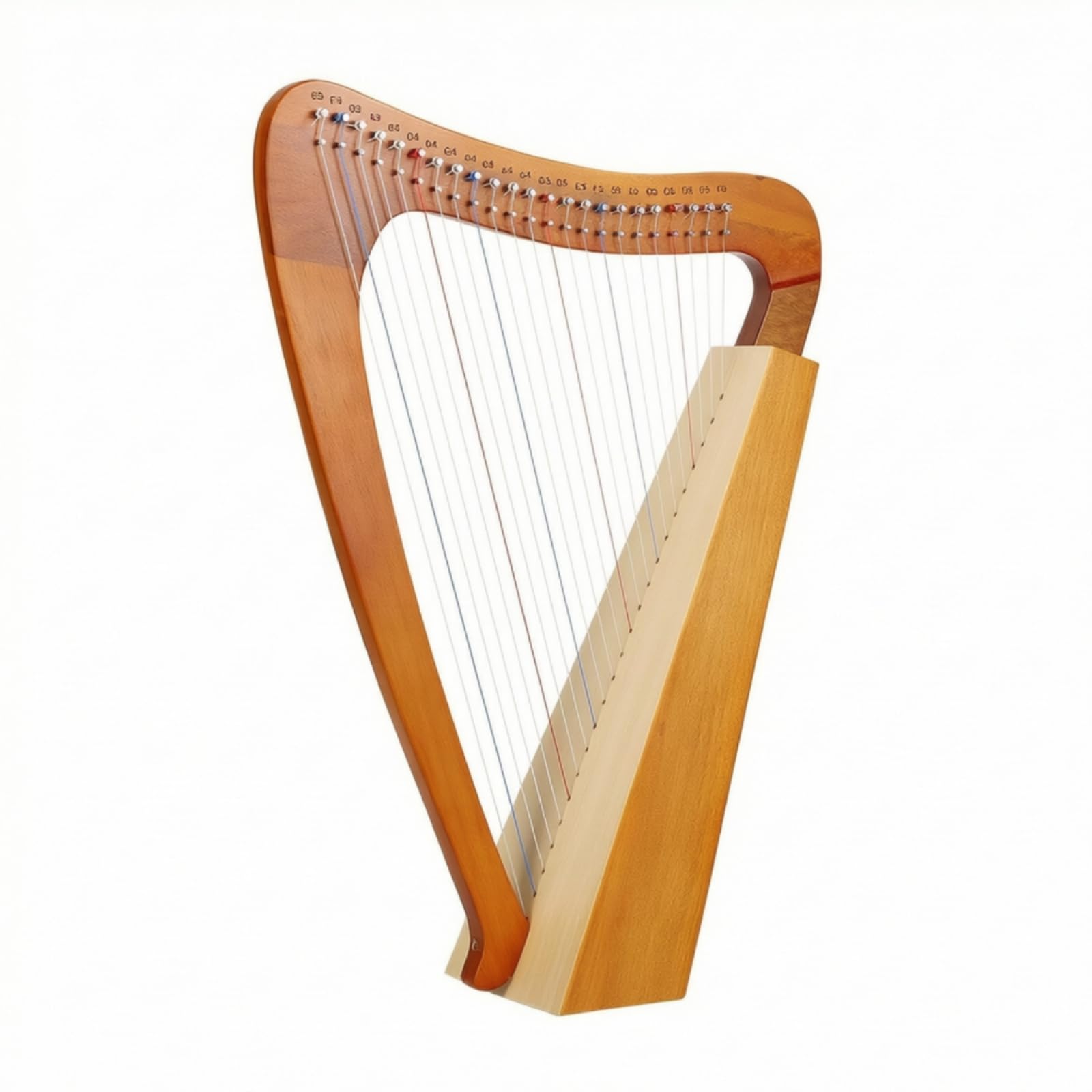 Arpa Lira con Chiave di Accordatura Leggera Arpa Lira Facile da Accordare Strumento Musicale per Appassionati, 23弦【云杉木】原木色, 69X46 Cm