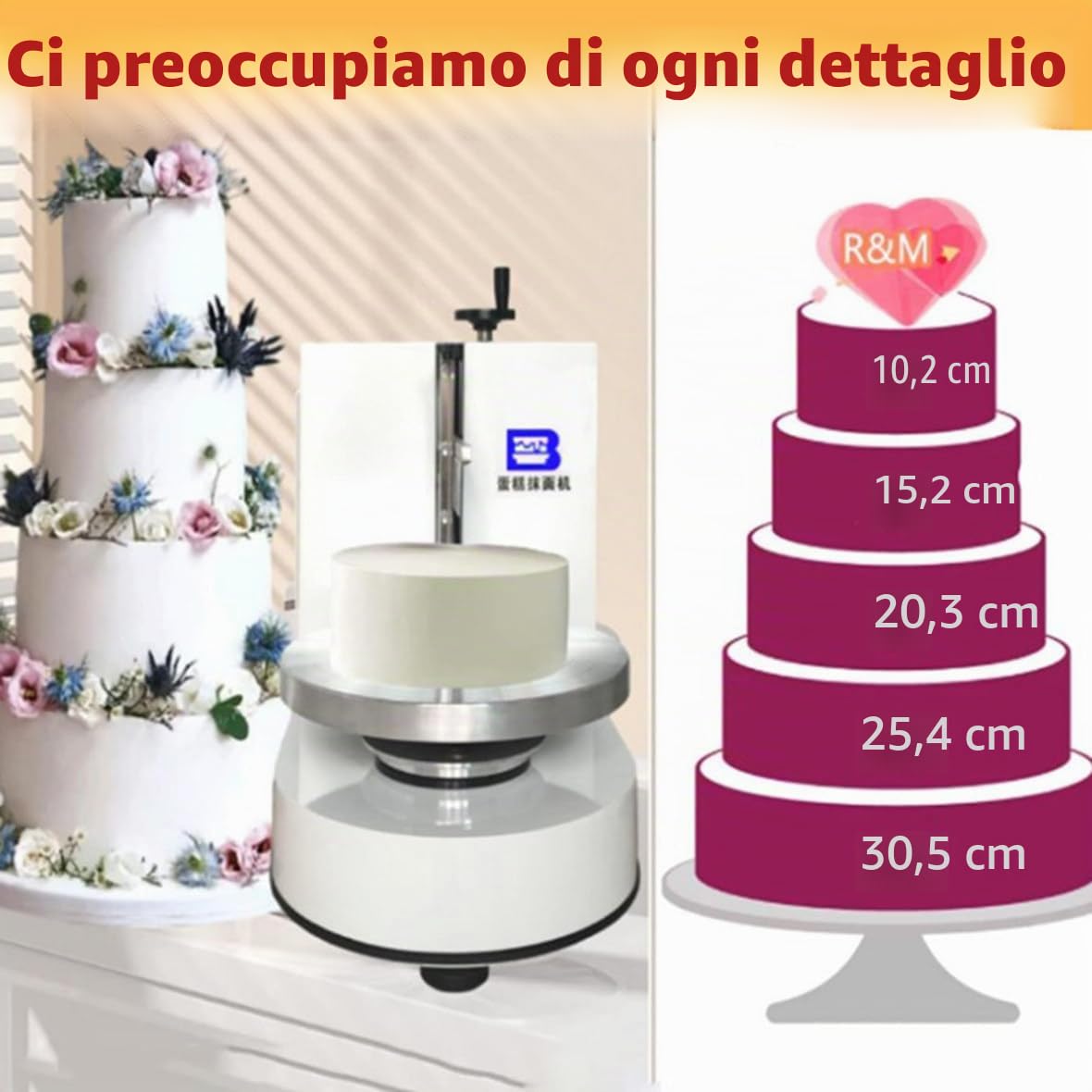 Torta Giradischi Automatico Macchina Per Glassare Torta Forniture Per Cottura, Crema Per Torta Di Compleanno Rivestimento Liscio Macchina Per Decorazione Torta Crema Al Burro Macchina