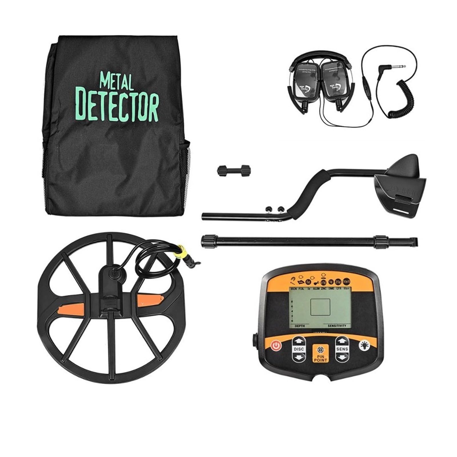 Detector de Metales subterráneo de Alta Profundidad los 2,5m LED TX960 Digger Treasure PinPointer Detector de Oro para la Caza en la Playa/Oro, Alta sensibilidad