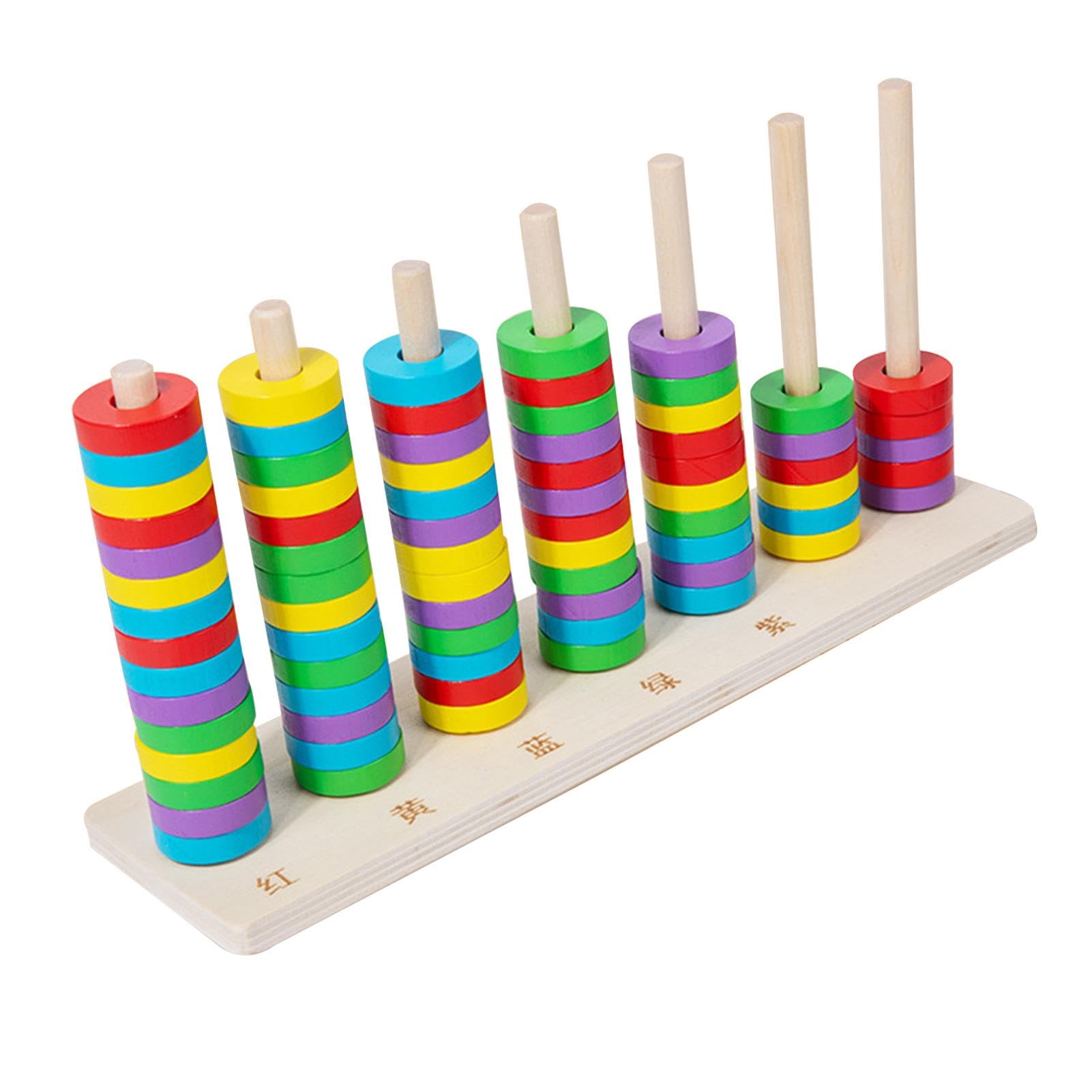 KRYMSON Ábaco Infantil De Madera 21x15,5 Cm – Juguete Educativo Para Aprender Matemáticas Y Colores