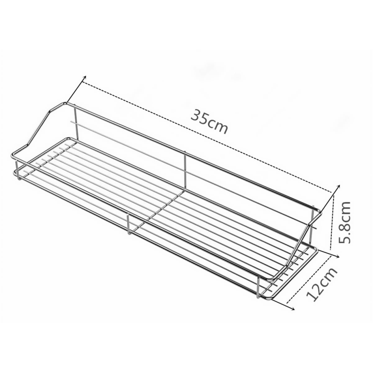 HOUDERCO Wall Mounted Bathroom Storage Shelf Punch Stainless Steel Draining Rack Sturdy Holder for Shampoo Soap and Cosmetics Space Saving Design Easy to Clean