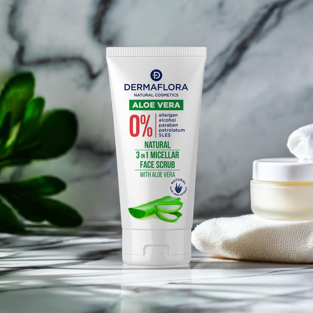 Micellar Face Scrub with Aloe Vera - 3-in-1 Face Cleanser, Exfoliator & Makeup Remover, 100 ml (Pack of 1) - Image 3
