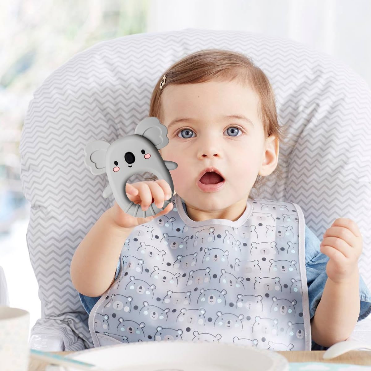 Teething Toys for Baby 2pcs Silicone Teething Toys Self-Soothing Healthy Oral Development Teething Mittens - Image 3