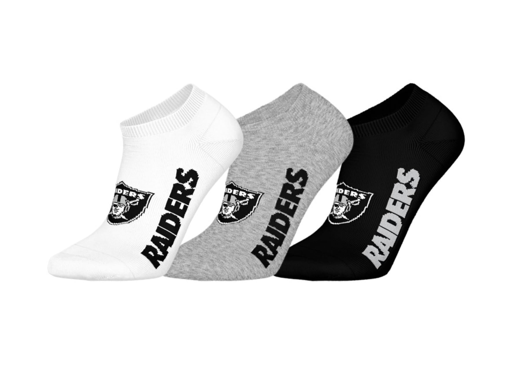 NFL Unisex Las Vegas Raiders 3pk Sneaker Socks Sport Socks (Pack of 3)