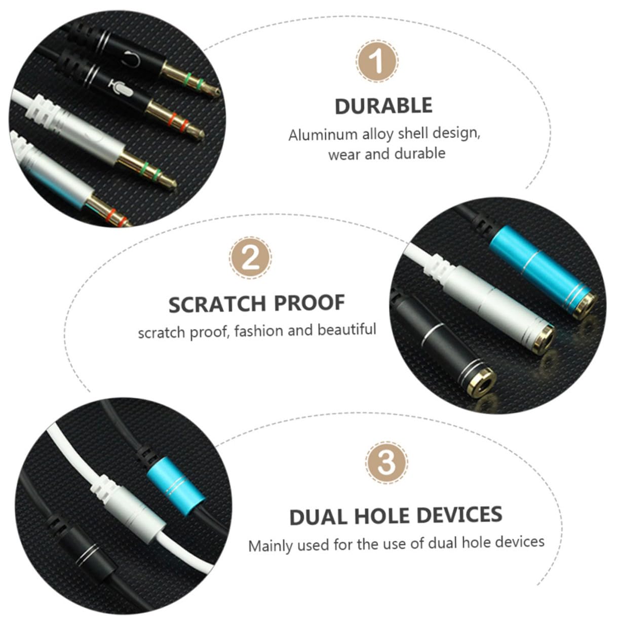 OSALADI 10pezzi Splitter Audio Adattatore Per Cuffie e Microfono Compatibile Computer e Smartphone Design e Facile Installare