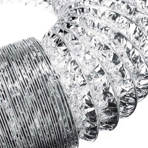 Image of ClickNest 100mm (4 Inch) Flexible Exhaust Duct Pipe - PVC Aluminum Air Vent Hose for Kitchen, Bathroom, Fan System - 10ft Long