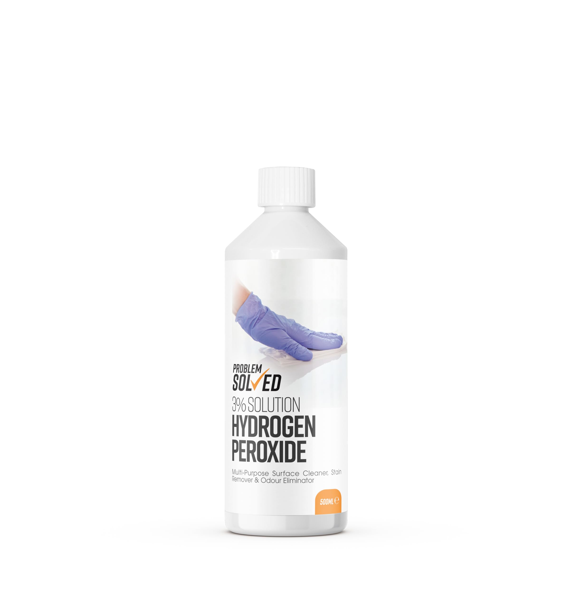 Problem Solved - Hydrogen Peroxide 3% Solution 500ml - Multi-Purpose Surface Cleaner & Sanitiser - Mould & Mildew Remover - Stain & Odour Eliminator - Kitchen, Bathroom, Laundry Use